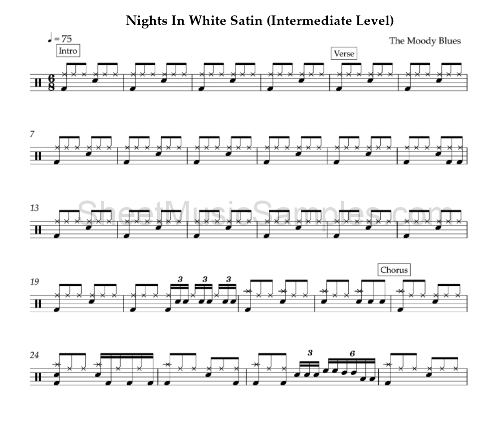 Nights In White Satin (Intermediate Level)