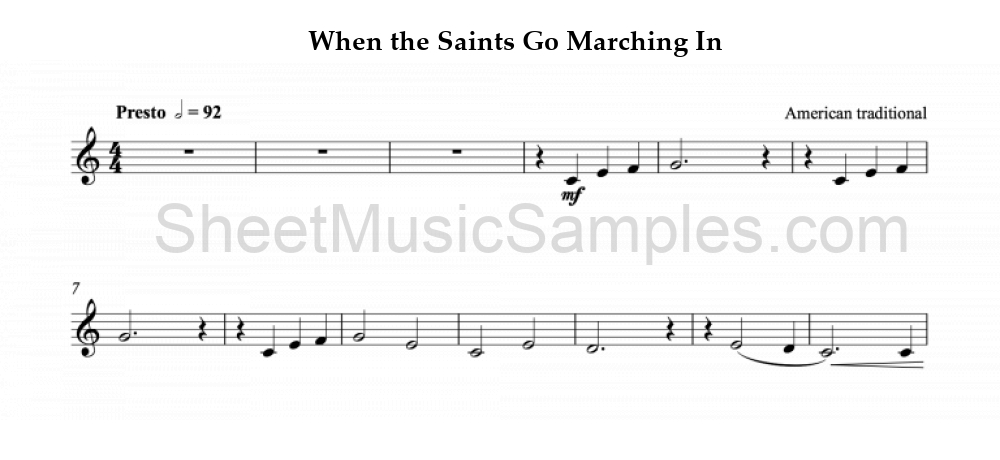 When the Saints Go Marching In