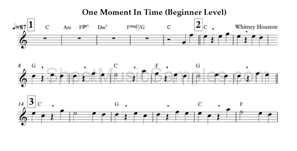 One Moment In Time (Beginner Level)