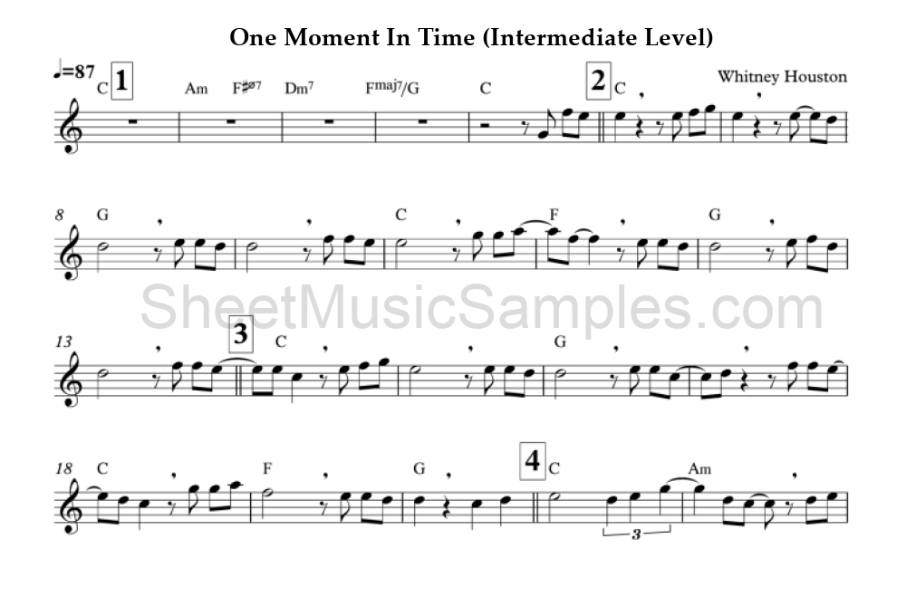 One Moment In Time (Intermediate Level)