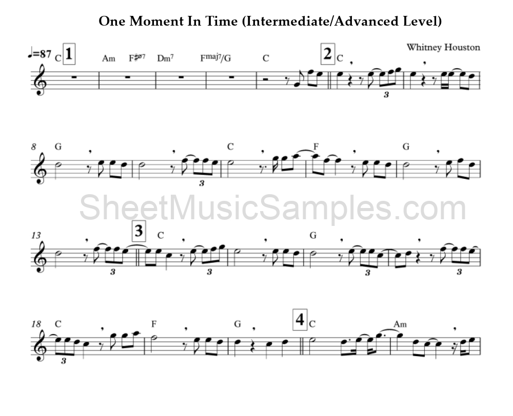 One Moment In Time (Intermediate/Advanced Level)