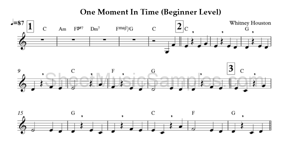 One Moment In Time (Beginner Level)