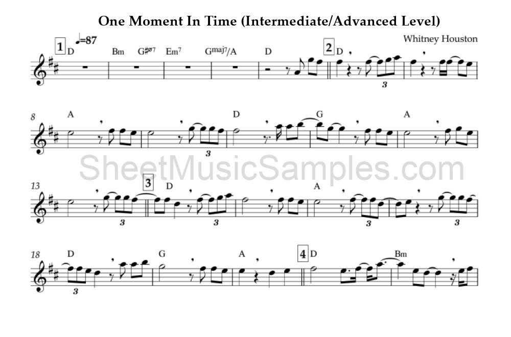 One Moment In Time (Intermediate/Advanced Level)