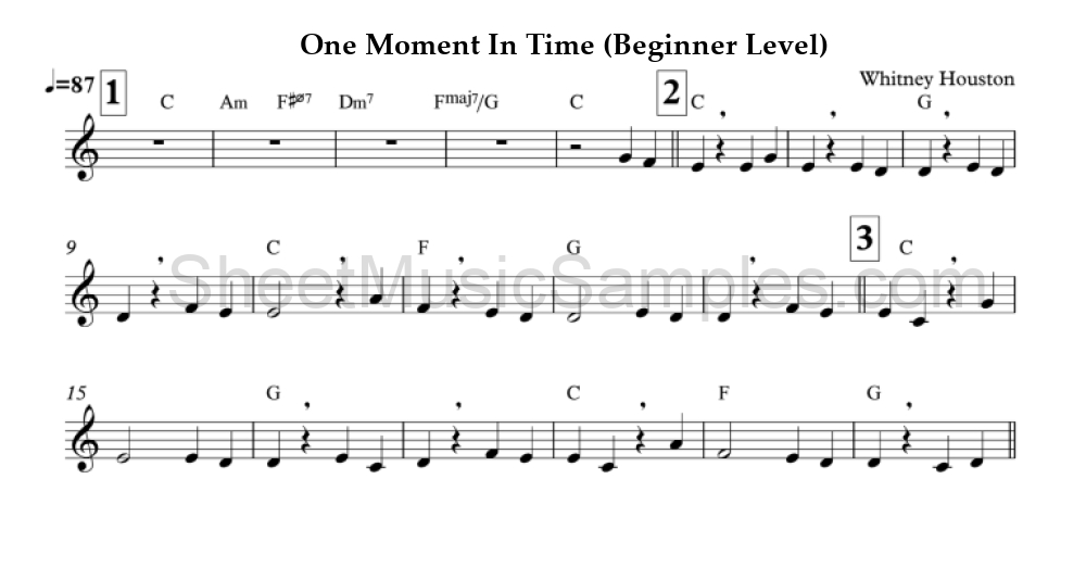 One Moment In Time (Beginner Level)