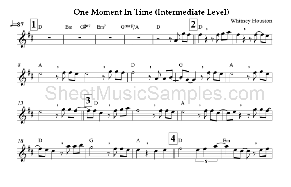 One Moment In Time (Intermediate Level)