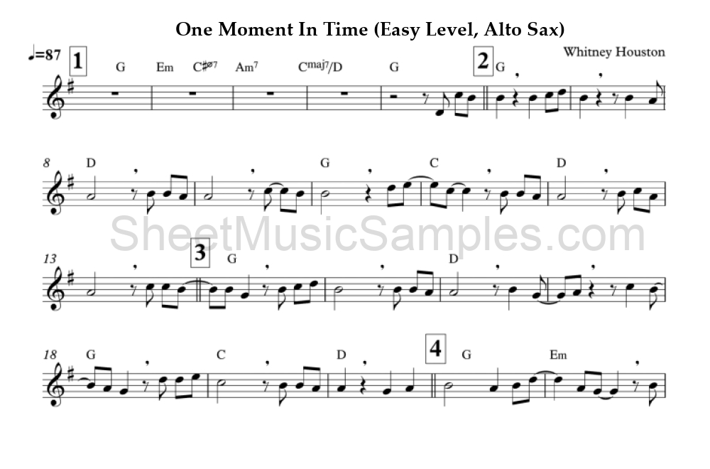 One Moment In Time (Easy Level, Alto Sax)