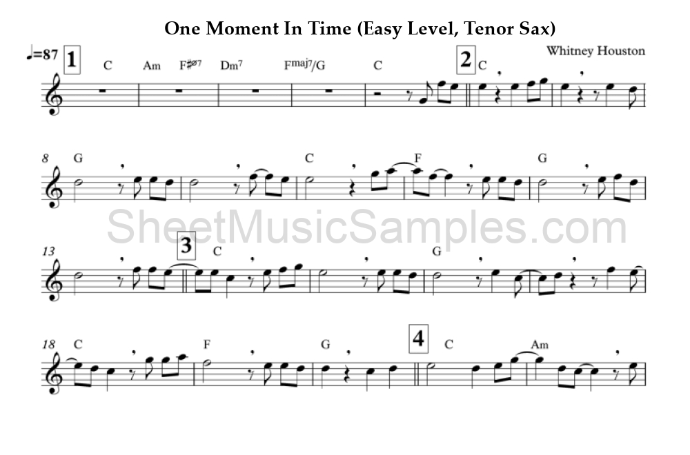 One Moment In Time (Easy Level, Tenor Sax)