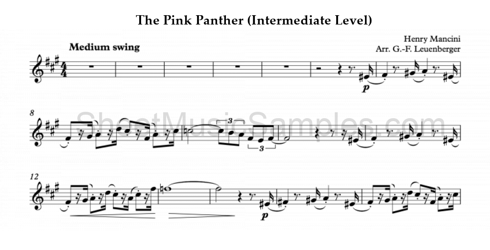 The Pink Panther (Intermediate Level)