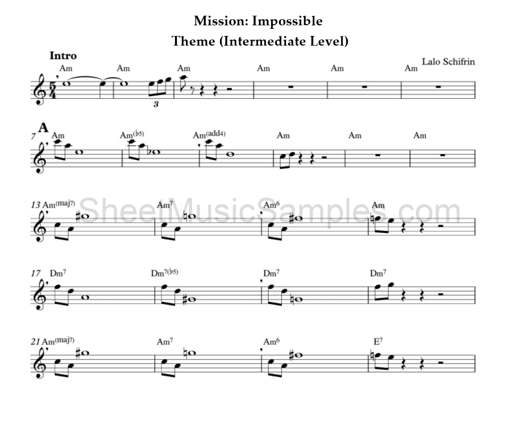 Mission: Impossible - Theme (Intermediate Level)