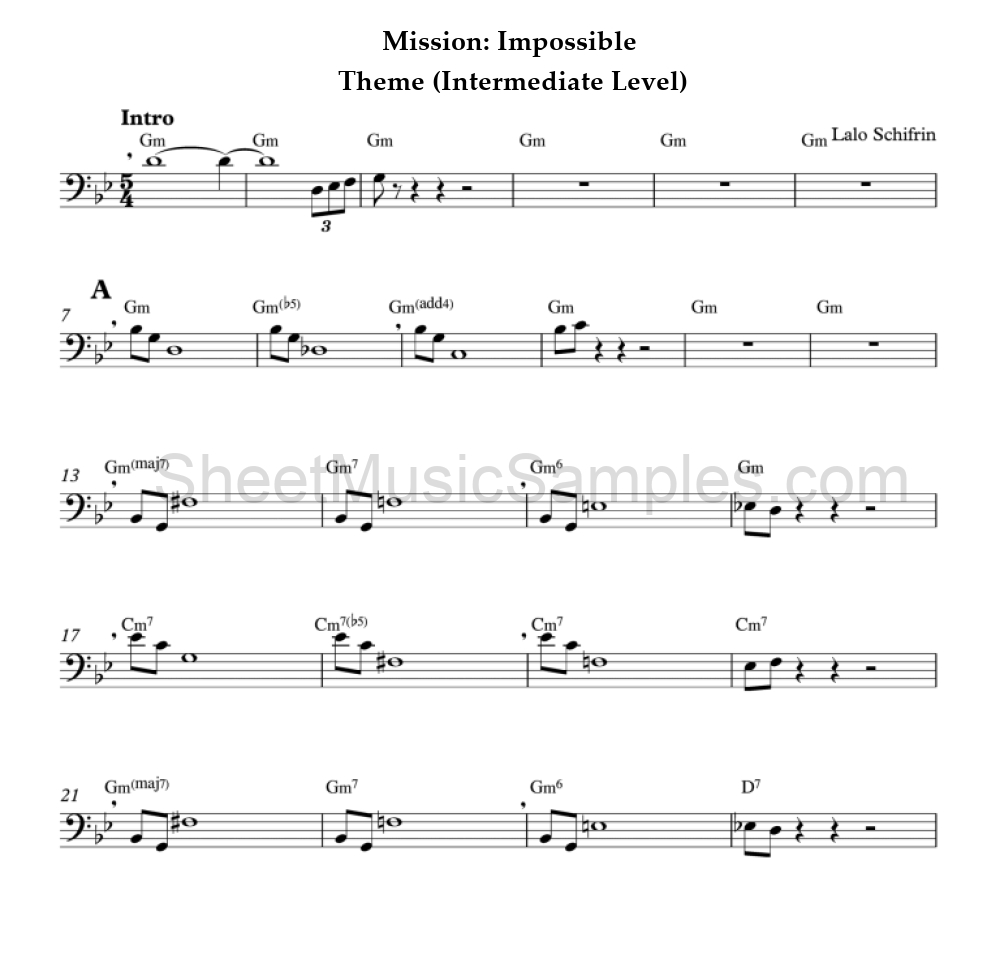 Mission: Impossible - Theme (Intermediate Level)