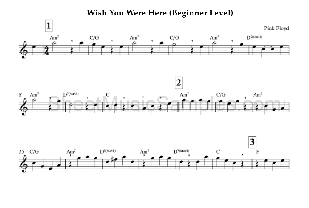 Wish You Were Here (Beginner Level)