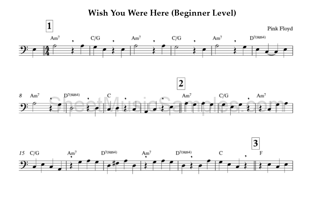 Wish You Were Here (Beginner Level)