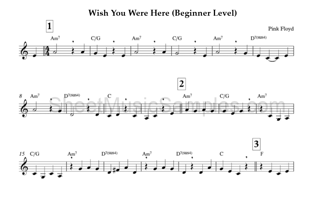 Wish You Were Here (Beginner Level)