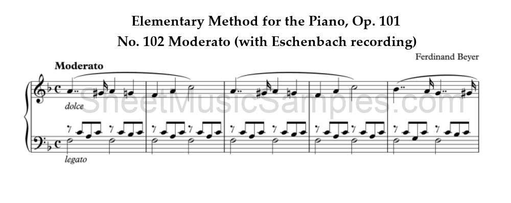 Elementary Method for the Piano, Op. 101 - No. 102 Moderato (with Eschenbach recording)