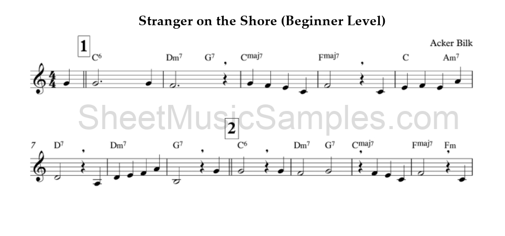 Stranger on the Shore (Beginner Level)