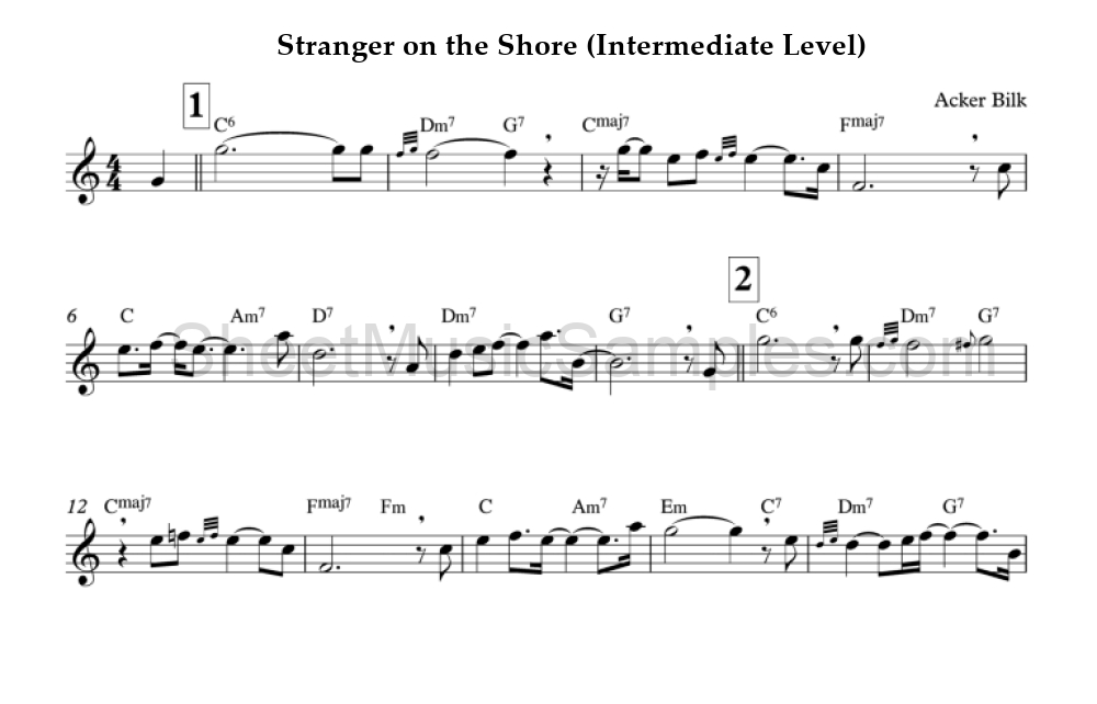 Stranger on the Shore (Intermediate Level)