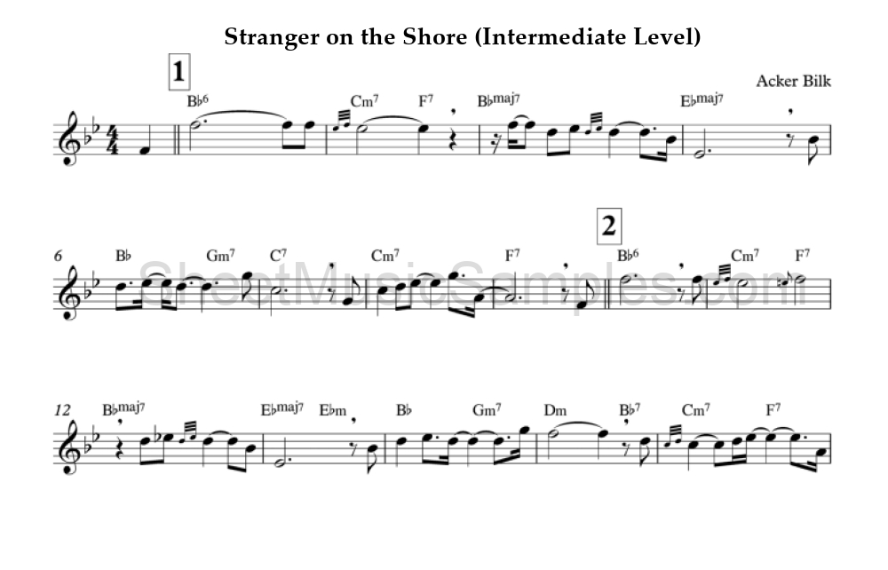 Stranger on the Shore (Intermediate Level)