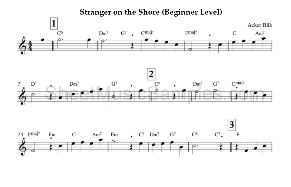 Stranger on the Shore (Beginner Level)