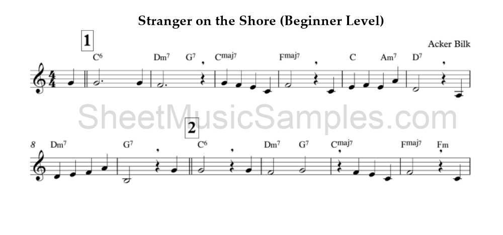 Stranger on the Shore (Beginner Level)