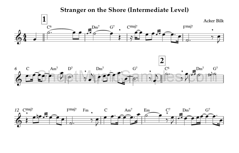 Stranger on the Shore (Intermediate Level)