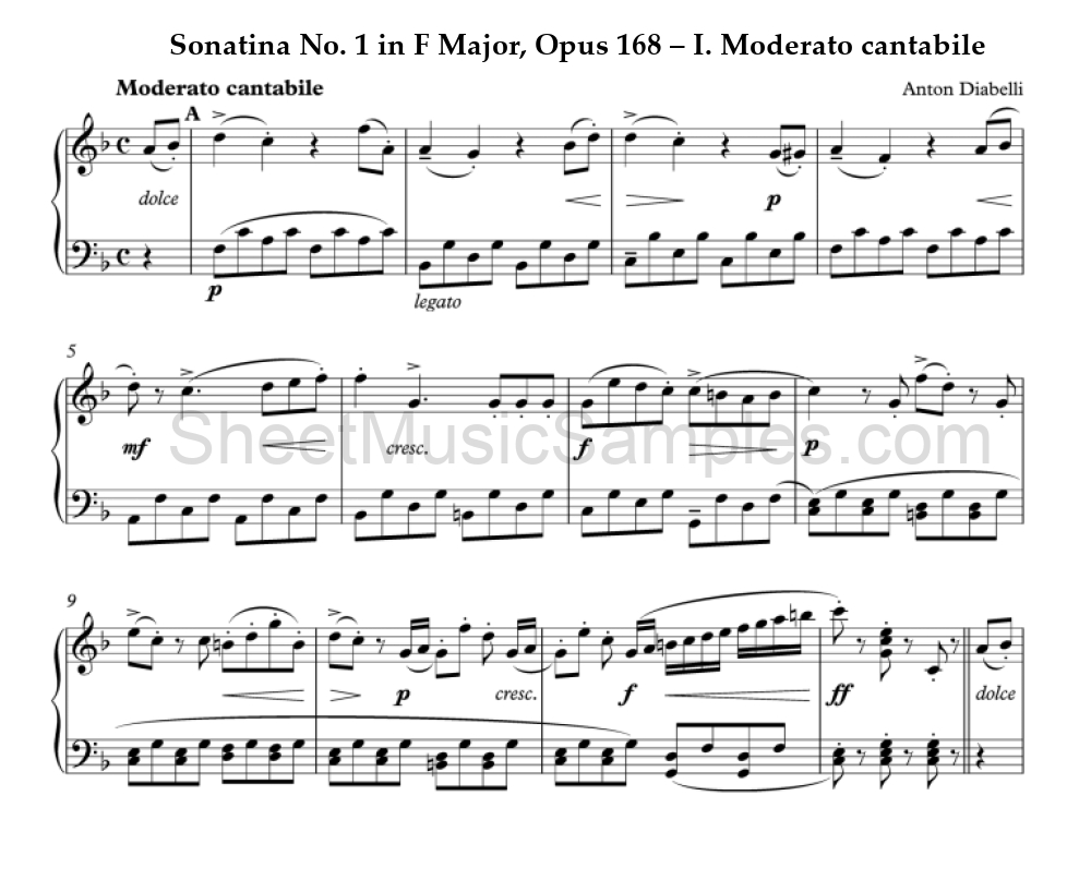 Sonatina No. 1 in F Major, Opus 168 – I. Moderato cantabile