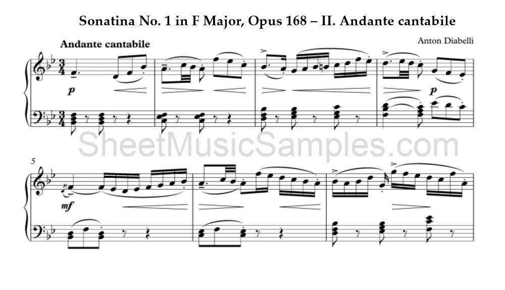 Sonatina No. 1 in F Major, Opus 168 – II. Andante cantabile