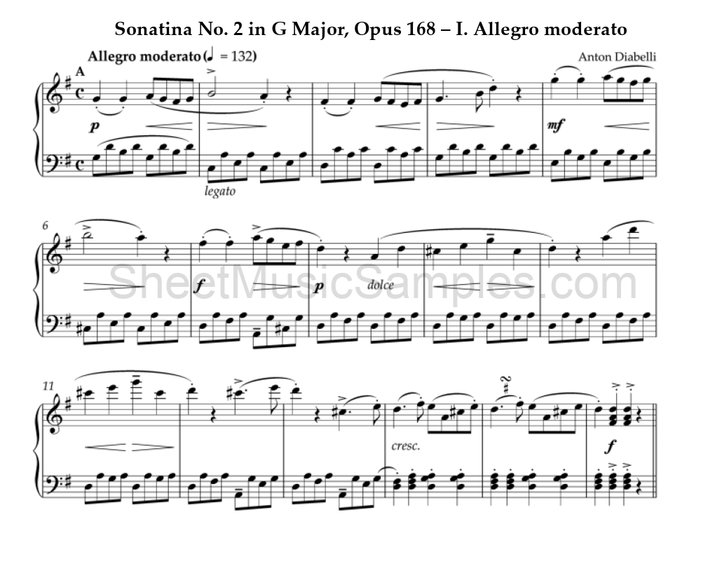 Sonatina No. 2 in G Major, Opus 168 – I. Allegro moderato