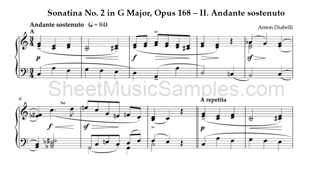 Sonatina No. 2 in G Major, Opus 168 – II. Andante sostenuto