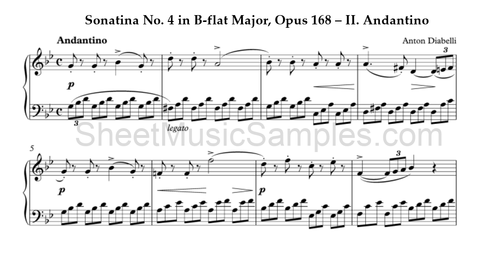 Sonatina No. 4 in B-flat Major, Opus 168 – II. Andantino