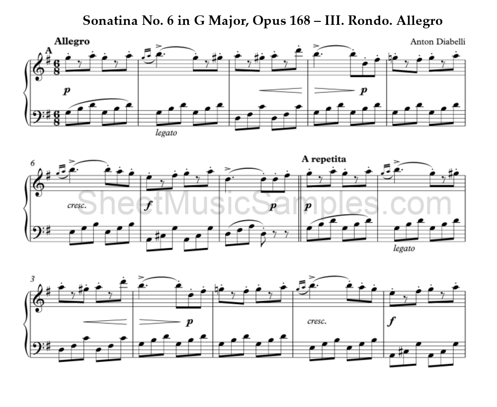 Sonatina No. 6 in G Major, Opus 168 – III. Rondo. Allegro