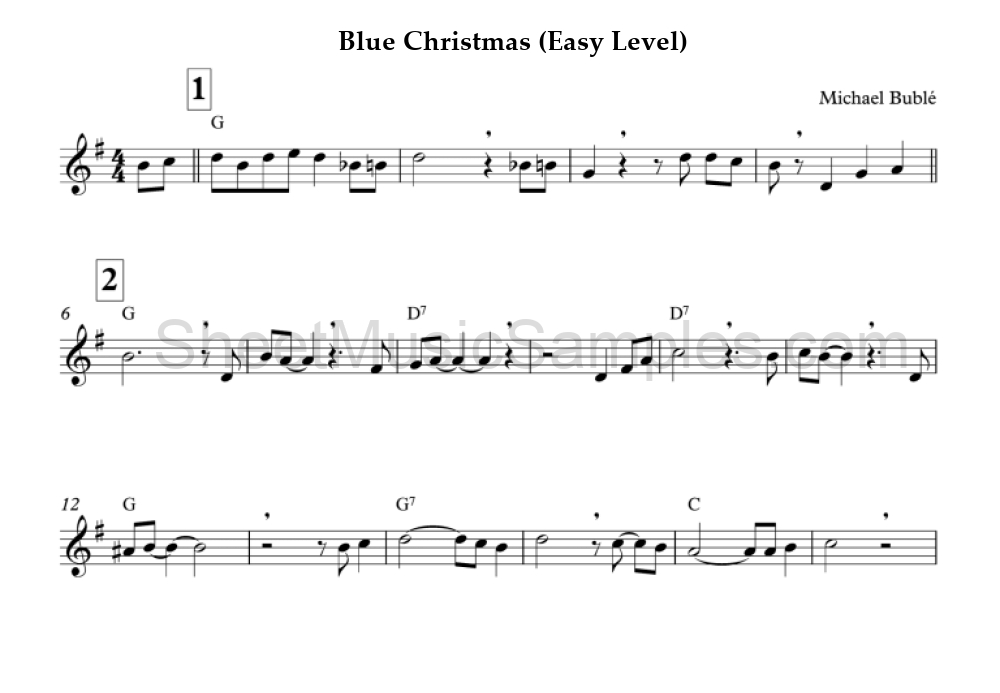 Blue Christmas (Easy Level)