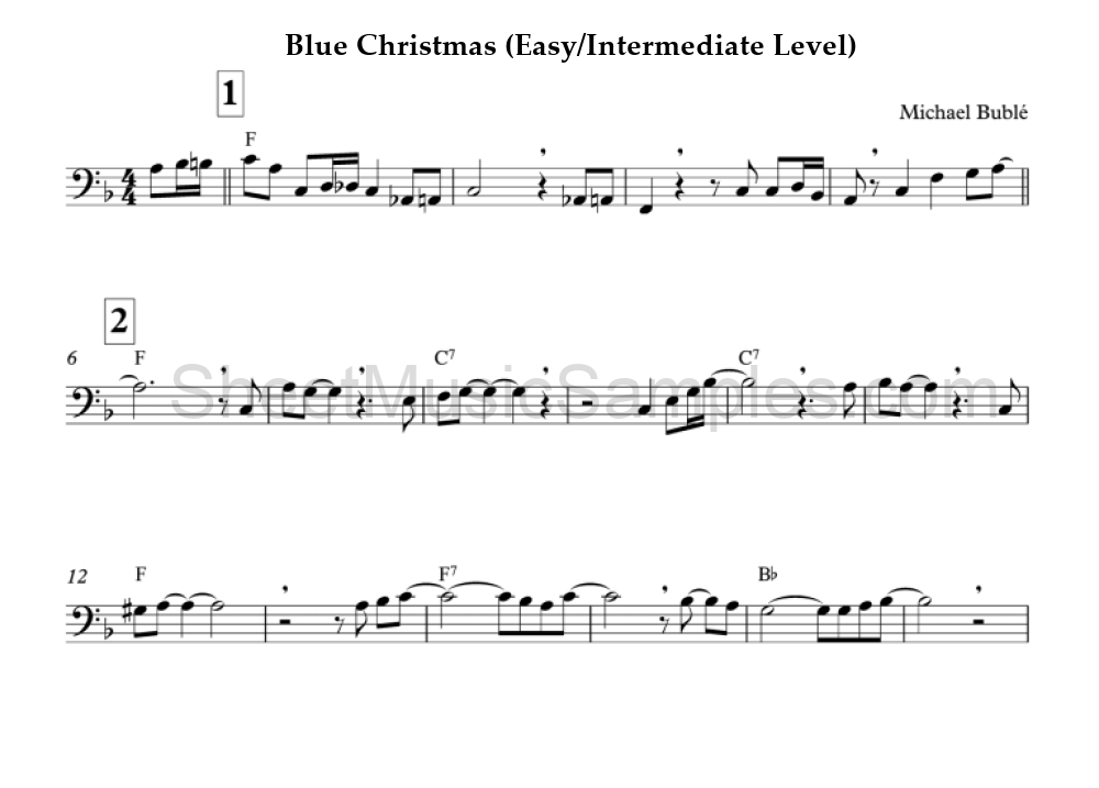 Blue Christmas (Easy/Intermediate Level)