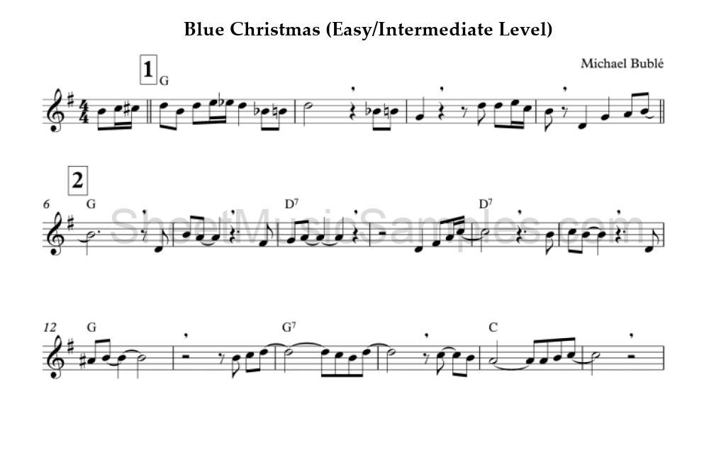 Blue Christmas (Easy/Intermediate Level)