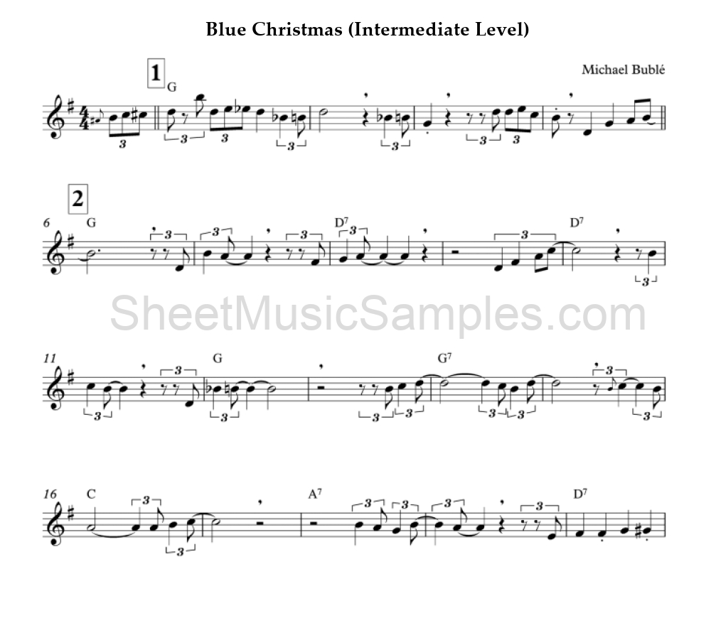 Blue Christmas (Intermediate Level)