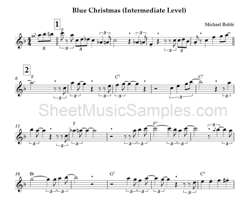 Blue Christmas (Intermediate Level)