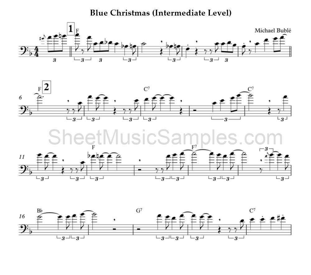 Blue Christmas (Intermediate Level)