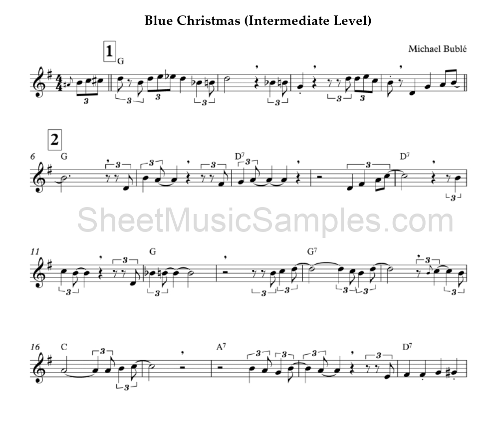 Blue Christmas (Intermediate Level)