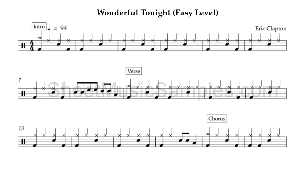 Wonderful Tonight (Easy Level)