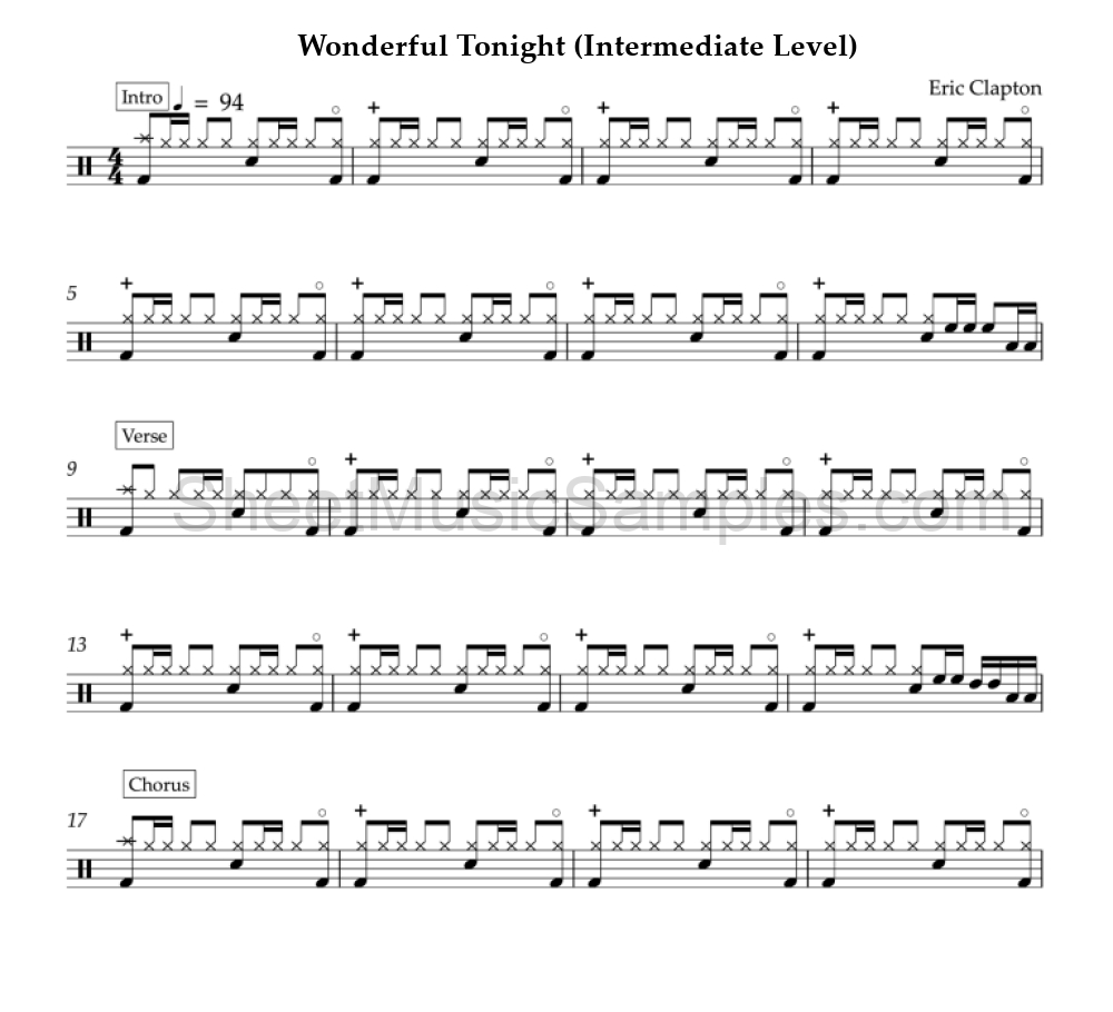 Wonderful Tonight (Intermediate Level)