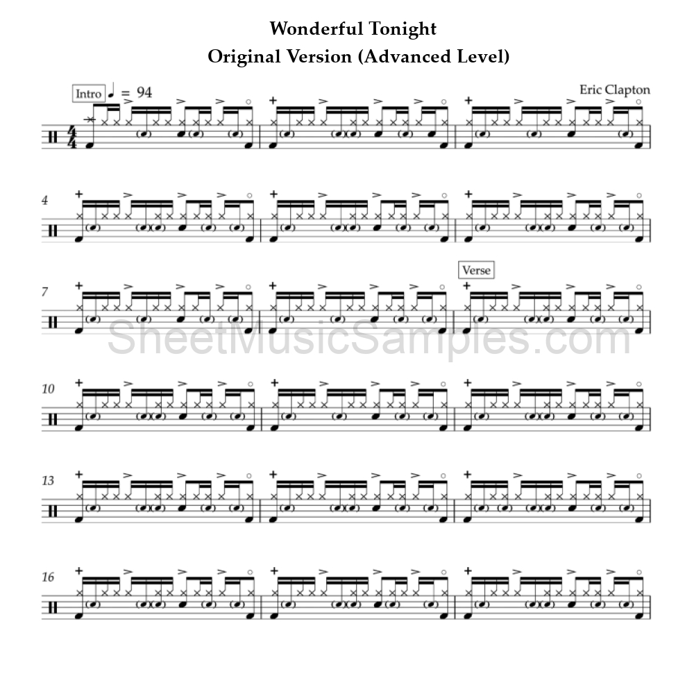 Wonderful Tonight - Original Version (Advanced Level)