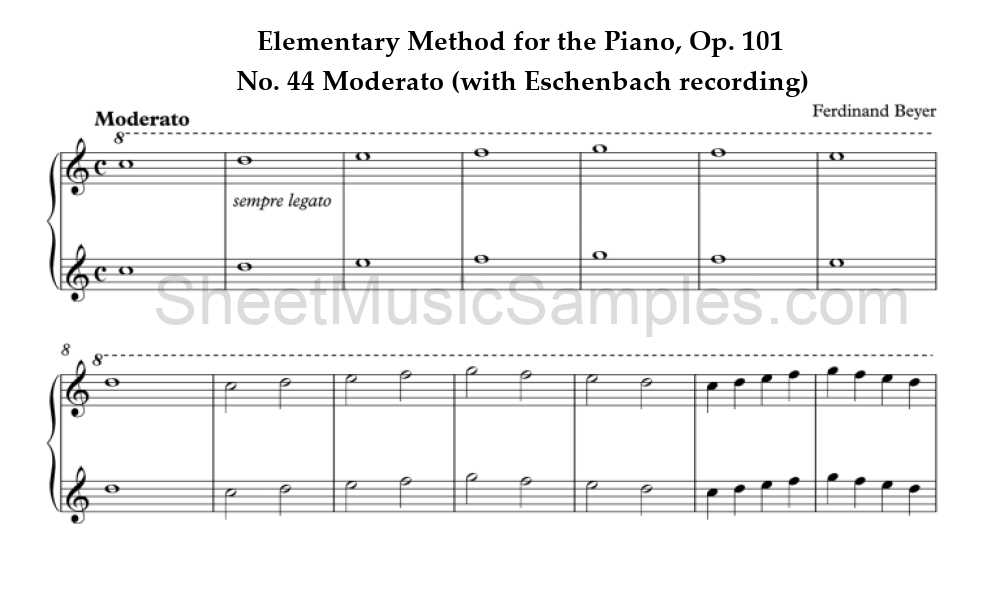 Elementary Method for the Piano, Op. 101 - No. 44 Moderato (with Eschenbach recording)