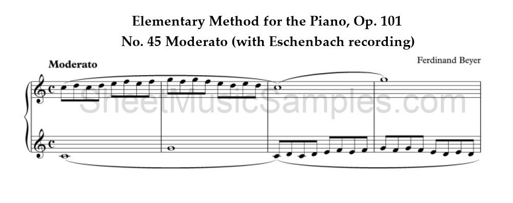 Elementary Method for the Piano, Op. 101 - No. 45 Moderato (with Eschenbach recording)