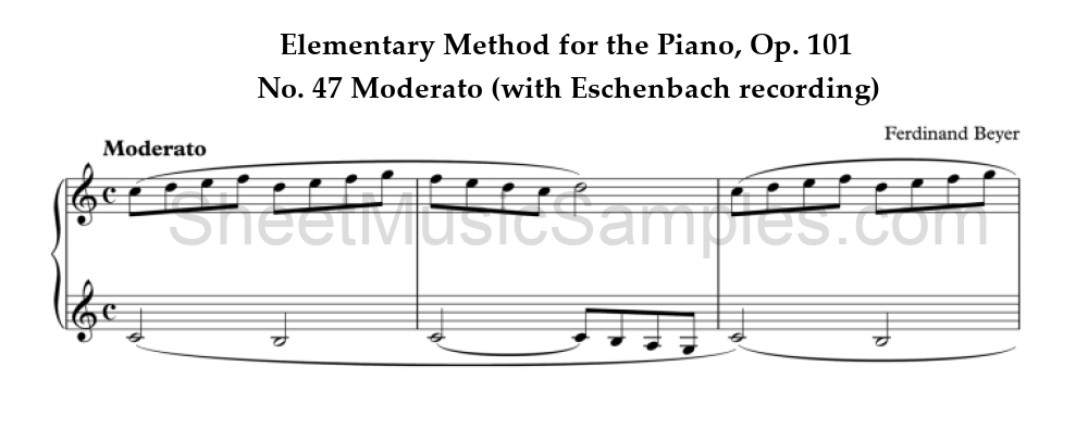 Elementary Method for the Piano, Op. 101 - No. 47 Moderato (with Eschenbach recording)