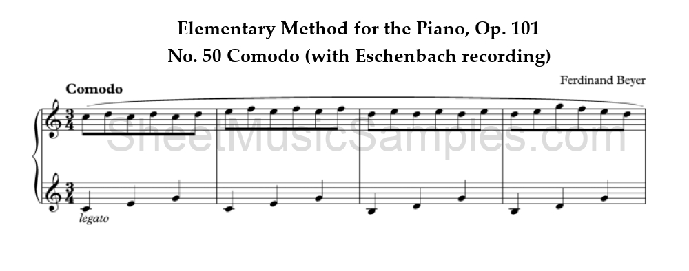 Elementary Method for the Piano, Op. 101 - No. 50 Comodo (with Eschenbach recording)