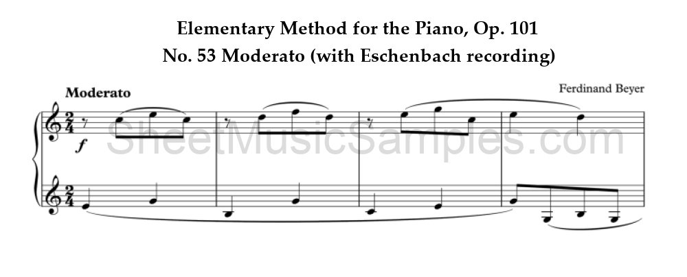 Elementary Method for the Piano, Op. 101 - No. 53 Moderato (with Eschenbach recording)