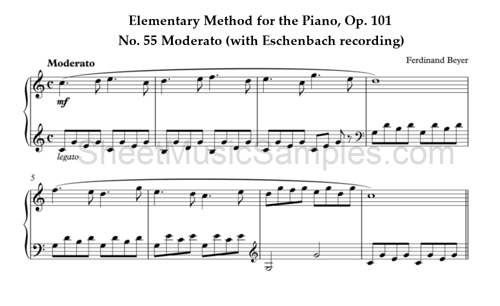 Elementary Method for the Piano, Op. 101 - No. 55 Moderato (with Eschenbach recording)