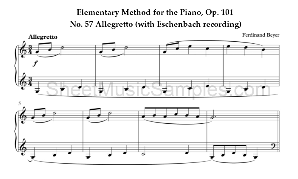 Elementary Method for the Piano, Op. 101 - No. 57 Allegretto (with Eschenbach recording)