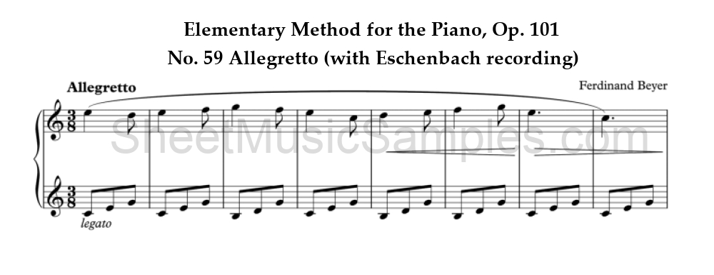 Elementary Method for the Piano, Op. 101 - No. 59 Allegretto (with Eschenbach recording)