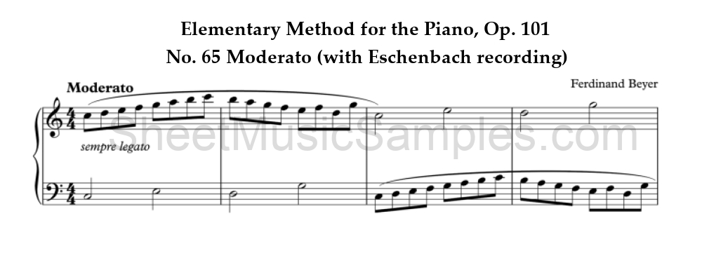 Elementary Method for the Piano, Op. 101 - No. 65 Moderato (with Eschenbach recording)