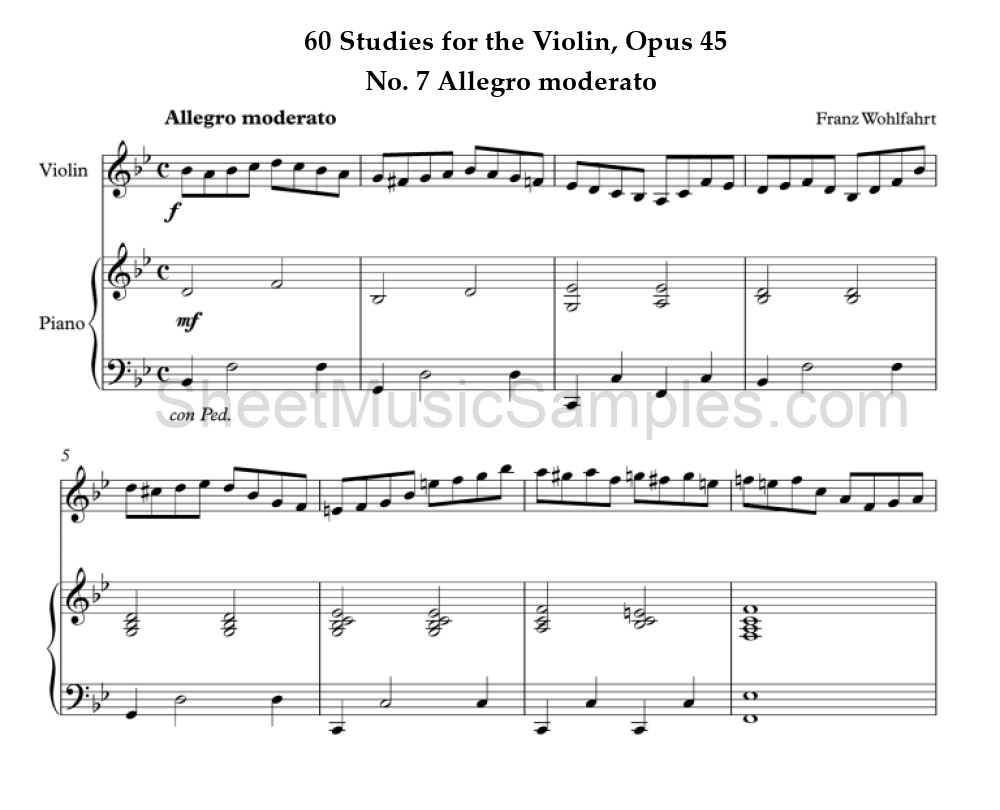 60 Studies for the Violin, Opus 45 - No. 7 Allegro moderato